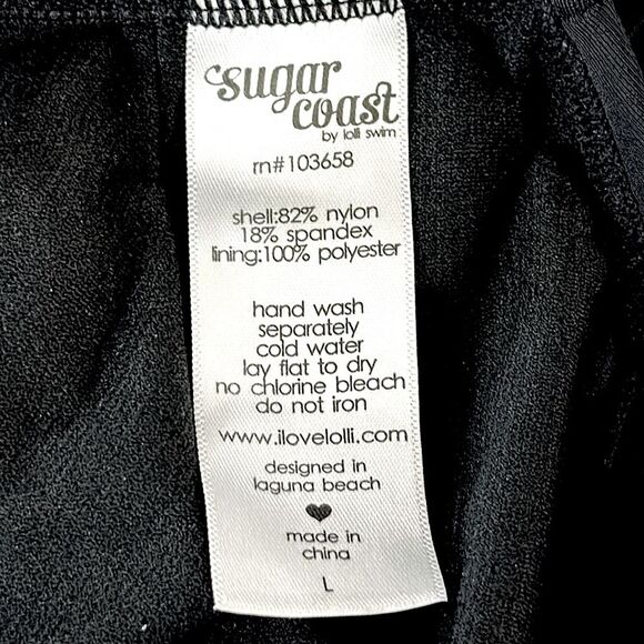 Sugar Coast One Piece Swimsuit Size Large Black - Picture 6 of 6